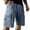#145Blue, variant on Mens' Summer Shorts Linen Solid Basic Elastic Drawstring Waist Loose Fit Oversize Bermuda Shorts with Pockets