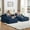 Blue, variant on AENKYO Compressible Double Chaise Lounge Sectional Couch - Fluffy Upholstered 2-Seater Loveseat for Living Room, Bedroom, No Assembly Required, White