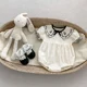 thumbnail image 4 of Pelele de algodón bordado de manga corta con solapa y lazo para mujer, mono de maternidad infantil, estilo veraniego, 4 of 4