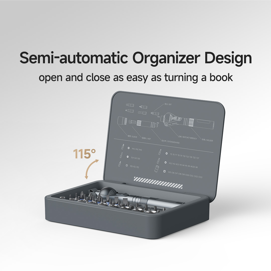 40 in 1 Ratchet Screwdriver Set with Detachable Handle, 180° Ratchet Head, 45-Tooth Mechanism, Magnetic Tool Kit with Case for Computer, Electronics Repair