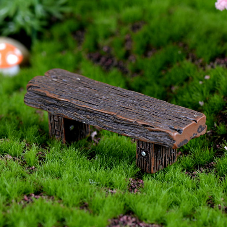 Woodsy Decor Decorative Garden Bench Maniature Porch Chair Figurine  Miniature Wooden Green Desktop Small Furniture - AliExpress