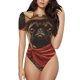thumbnail image 1 of Balery Western French Bulldog Cowboy Body de cuello redondo de manga corta para mujer Tops de manga corta Tops básicos-Small, 1 of 7