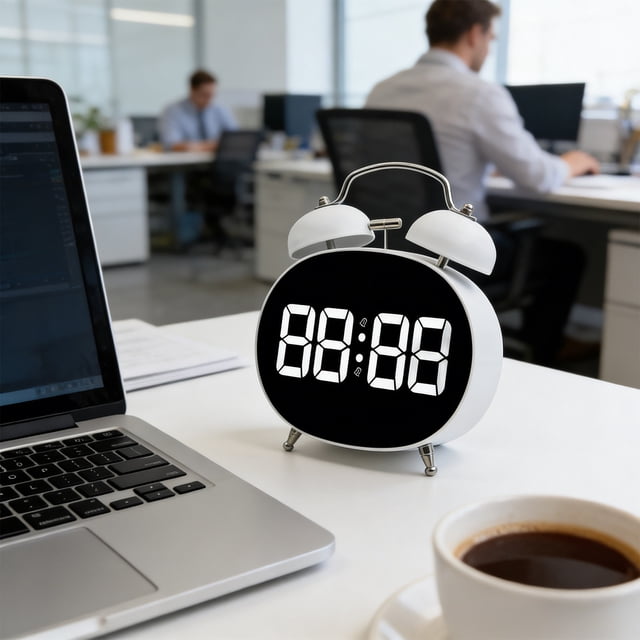 shyuyusa Small Silent Desktop Clock, Compact Bedroom Time Tool, Minimalist Decorative Timepiece for Indoor Household Rest Area