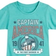 thumbnail image 3 of Marvel Captain America - Collegiate - Toddler and Youth Girls Fitted Short Sleeve Graphic T-shirt, 3 of 5