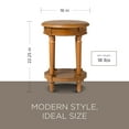 thumbnail image 4 of Maven Lane Pullman Traditional Round Wood Side Table, Antique Natural, Set of 2, 4 of 5