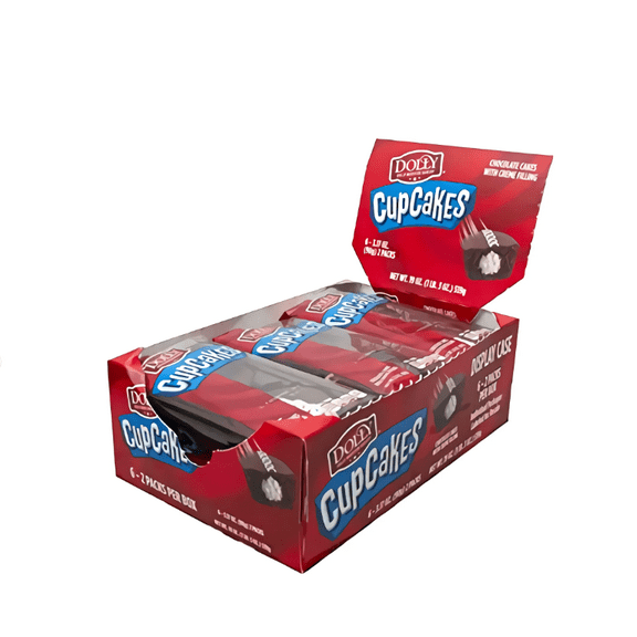 Dolly Madison Cupcakes Frosted Chocolate Cake with Creamy Filling, 6 Pack (19oz / 539g)