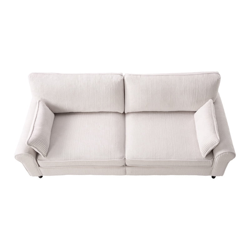 Howcool 80.7"W Corduroy Loveseat Sofa,Mid-Century Modern 2-Seater Sofa Couch, Heavy-Duty Iron & Wood Frame, Soft Upholstered Loveseat for Living Room/Bedroom