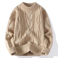 thumbnail image 2 of uikmnh Men's Cozy Round Neck Pullover Sweater Autumn Winter Warm Loose Knit, 2 of 3