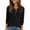 Black, variant on Women Sweaters Half Botton Winter Casual Solid Color Round Neck Knitted Striped Brushed Loose Sweater 3/4 Sleeve Top Sweaters for Women(Gray,L)