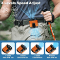 thumbnail image 3 of Portable Fan Rechargeable, Personal Waist Neck Wearable Cooling Fan with Light, 4 Speeds 9200RPM Strong Airflow for Outdoor, Jobsite, Camping, Travel, 3 of 7