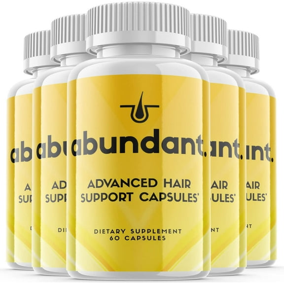(5 Pack) Abundant - Dietary Supplement for Hair Support - Revive and Nourish Hair Growth Advanced Formula - Boost Shine & Thickness - 300 Capsules