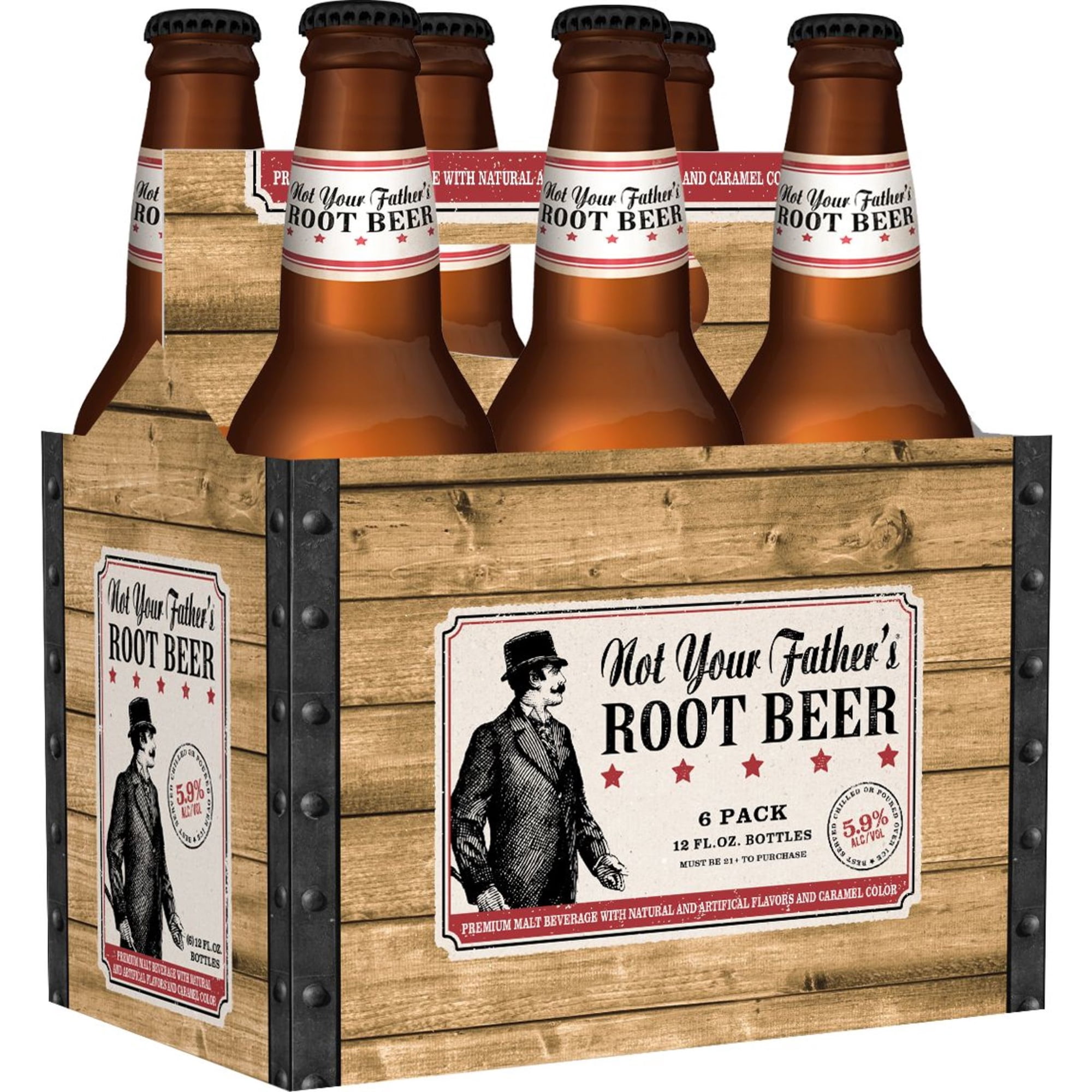 Not Your Father's Hard Root Beer Malt Beverage, 6 pack, 12 fl oz Bottle, 5.9% ABV