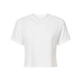 thumbnail image 4 of Women's Ideal Crop Top Round Neck Short Sleeve T-Shirt, White, X-Large, 4 of 8
