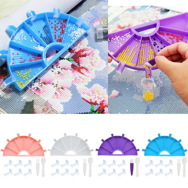 Xihbxyly Herramienta para Pintar con Diamantes, Bolígrafo de Punta Perforadora, Bandeja para Guardar Diamantes de Imitación, Clasificación de Cuentas 5D, Fácil Instalación, Plástico Duradero, Manuali