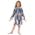 thumbnail image 6 of FORMRS Niños Bathrobe Unisex Hooded Robe Soft Plush Pajamas Sleepwear, Size 7-9T, Dark Cubes, 6 of 7