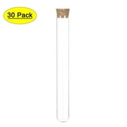 Uxcell 30ml 18x150mm Round Base Glass Test Tubes with Cork Stoppers 30 Pack