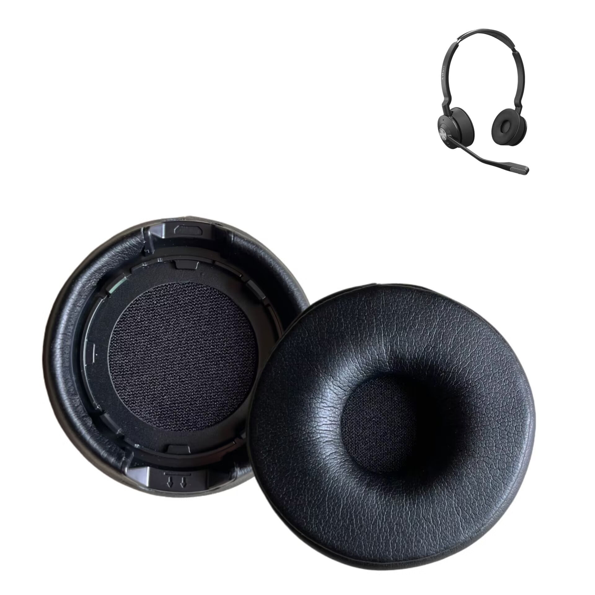 Replacement Earpad Cover for Jabra Engage 55/65/75, Ear Cushion Pads, Black