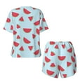 thumbnail image 2 of Sigee Watermelon for Sleepwear Casual Pjs with Pockets Women's Pajamas Sets Shorts 2 Piece Short Sleeve Lounge Sets Medium, 2 of 9