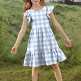 thumbnail image 4 of Eltusu Girls Dresses, Casual Comfort Crewneck Sleeveless Summer Clothes Light Blue Size 7-8 T, 4 of 7