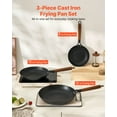 thumbnail image 2 of 3-Piece Cast Iron Skillet Set, 8/10/12 Inch, Pre-Seasoned, Nonstick, Black - Perfect for Frying & Baking, 2 of 11