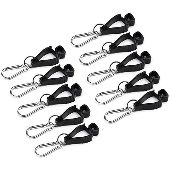 NAMZI 10PCS Glove Grabber Clip Holder Work Glove Safety Clip Glove Keeper Black Color