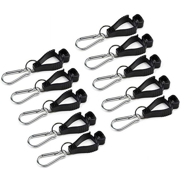 Zhuge 10 piezas de soporte de clip para guantes, clip de seguridad para guantes de trabajo, color negro