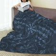 thumbnail image 3 of LNWH Runes Abstract Blue Pattern Throw Blanket, Flannel Sofa Blankets for All Seasons, 40"x30", 3 of 8