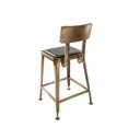 thumbnail image 2 of Heavenly Collection -  Brass & Black Leather Counter Stool, 2 of 2
