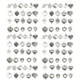 thumbnail image 2 of fenteer 100 Pieces Valentine's Day Heart Pendants Antique for Wedding Party Birthday, 2 of 6