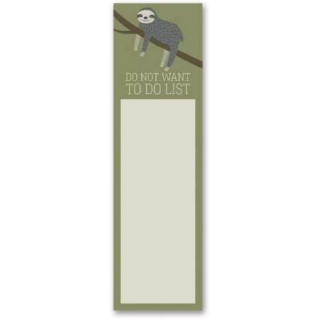 - Do Not Want To Do List Sloth Magnetic Sticky Notepad in Mossy Green