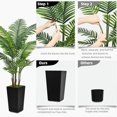 thumbnail image 5 of Artificial Palm Tree 5FT - Fake Tree with Black Tall Planter - Faux Tropical Areca Floor Plant in Pot - Artificial Silk Plant for Home Office Living Room Decor Indoor, 5 of 6