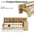 thumbnail image 2 of Harper & Bright Designs Full Size Corner Bed Frame, Daybed with Storage Shelves & Drawers, Wooden L Shaped Beds with Study Desk, Natural+White, 2 of 15