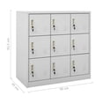 thumbnail image 2 of vidaXL Locker Cabinets 2 pcs Light Gray 35.4"x17.7"x36.4" Steel, 2 of 6