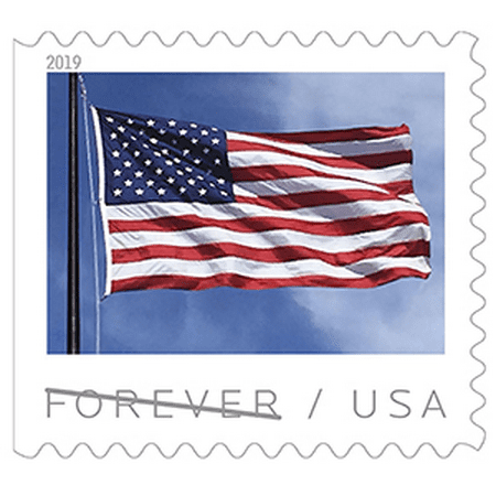 USPS FOREVER Stamps, United States Flag (2019), First Class Mail, Book of 20 Stamps