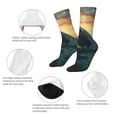 thumbnail image 3 of Yiaed Sunset Ocean Whale Print Great elasticity Crew Socks Sports socks for Men and Women, 3 of 5