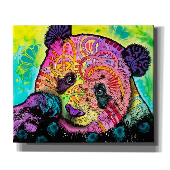 Epic Graffiti 'Psychedelic Panda' by Dean Russo, Canvas Wall Art, 24"x20"