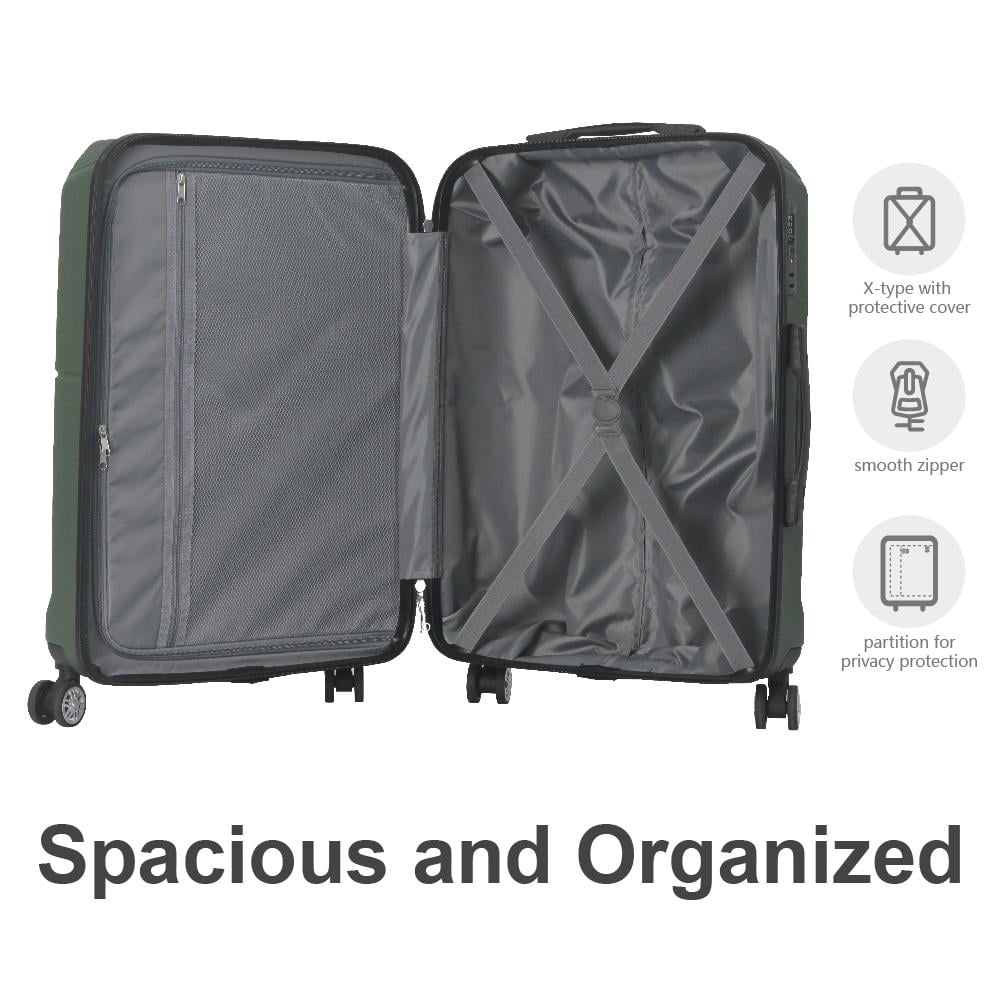 3Pcs ABS Luggage Set of 20" 24" 28", Unisex Suitcases with Telescoping Handle, Silent-Spinner Trunk with TSA-Lock
