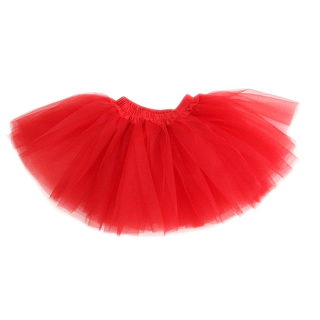 GOGO TEAM Jupe Tutu pour Fille Jupe de Danse Ballet Jupe de Fête Costume de Fée - Rouge