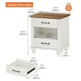 thumbnail image 7 of White Nightstand with Charging Station for Bedroom, Wood End Table for Living Room Kids room, 7 of 7