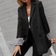 thumbnail image 2 of Chaquetas de traje con botones para mujer,Chaqueta de traje con botones de solapa Chaquetas de traje con bolsillo para mujer Chaqueta de traje para mujer optimizada para la excelencia, 2 of 6