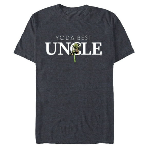 Star Wars Yoda Best Uncle Lightsaber Gift for Family - Short Sleeve Blended T-Shirt for Adults - Customized-Navy Heather