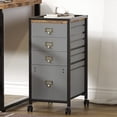 thumbnail image 2 of Modern File Cabinet for Home Office, 4 Drawer Cabinet for Printer with Wheels, Printer Stand Furniture, Metal Frame,150 lbs Capacity, Dark Gray, 2 of 8