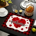 thumbnail image 1 of Napperon de la Saint-Valentin Motif Camion d'Amour à Carreaux Rouge Napperon Occidental Nappe, 1 of 4