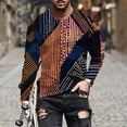 thumbnail image 1 of Qiopertar Liquidation à Moins de 5$ Chemise Décontractée à Rayures Imprimées Col Rond Manches Longues en Liquidation Offres d'Accès Anticipé, 1 of 3