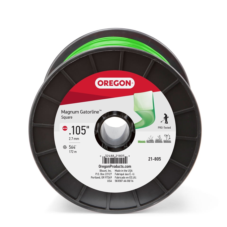 Oregon Trimmer Line 21 805 Green Gatorline Square 105 Gauge 3 Lb Spool 538 Feet Walmart Com Walmart Com