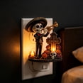 thumbnail image 5 of Day of the Dead Skull Plug In Night Light, Acrylic Sugar Skull Wall Lamp with Warm Glow, Halloween Decor for Bedroom Hallway Entryway Home, 5 of 6