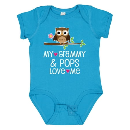

Inktastic Grammy and Pops Love Me Owl Gift Baby Girl Bodysuit
