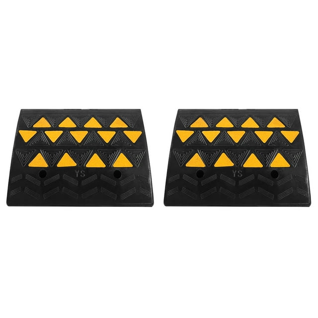 Wheelchair Ramp, Durable Rubber Ramp Curb Ramp 2pcs Heavy Duty Recycled Rubber For Factory For Construction Zones For Parking Lot For Warehouses