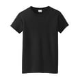thumbnail image 5 of Gildan Heavy Cotton Women’s Crew Neck T-Shirt, Semi Fitted, Short Sleeve Feminine Tee, Black, L, 5 of 5