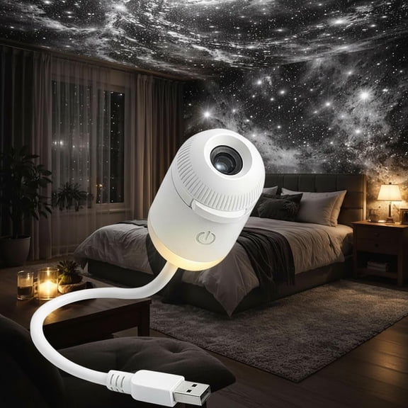 2-in-1 Galaxy Projector Night Light, Star Projector USB LED Starry Lamp, 360° Adjustable Planetarium Projector for Bedroom Adults, Night Light for Room Mood Decor
